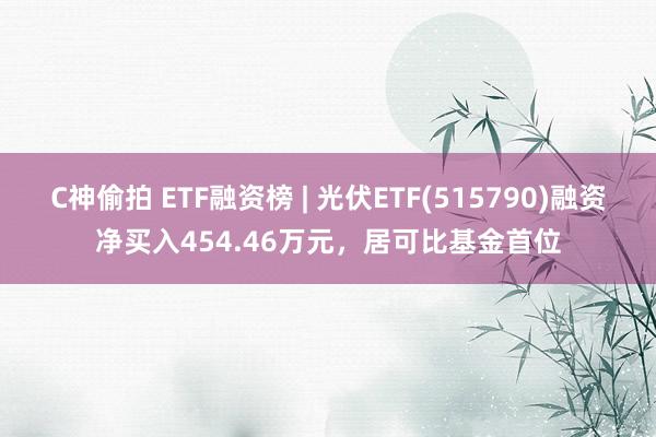 C神偷拍 ETF融资榜 | 光伏ETF(515790)融资净买入454.46万元，居可比基金首位