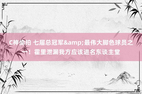 C神偷拍 七届总冠军&最伟大脚色球员之一!霍里泄漏我方应该进名东谈主堂