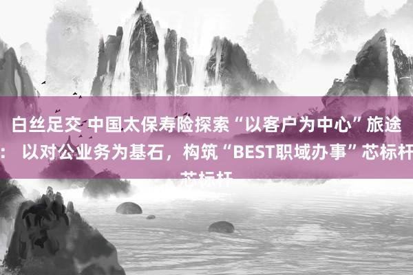 白丝足交 中国太保寿险探索“以客户为中心”旅途: 以对公业务为基石,构筑“BEST职域办事”芯标杆