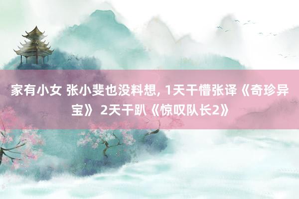 家有小女 张小斐也没料想， 1天干懵张译《奇珍异宝》 2天干趴《惊叹队长2》