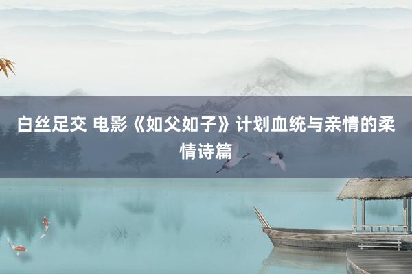白丝足交 电影《如父如子》计划血统与亲情的柔情诗篇