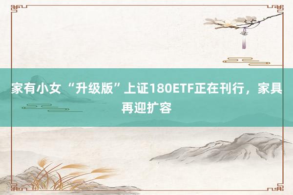 家有小女 “升级版”上证180ETF正在刊行，家具再迎扩容