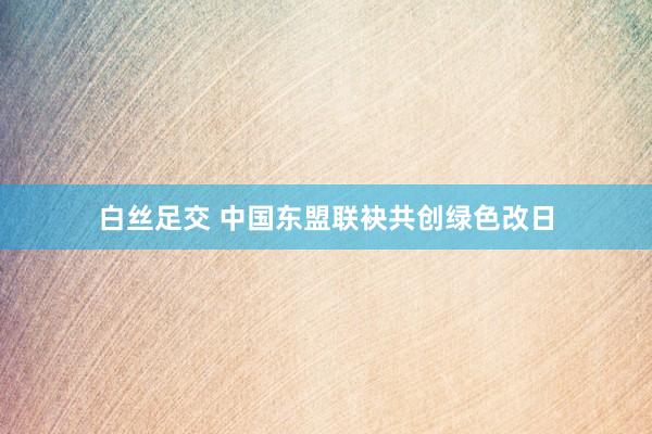白丝足交 中国东盟联袂共创绿色改日