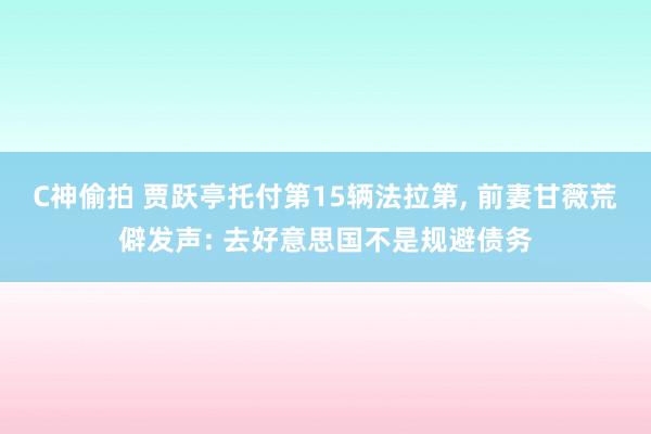 C神偷拍 贾跃亭托付第15辆法拉第， 前妻甘薇荒僻发声: 去好意思国不是规避债务