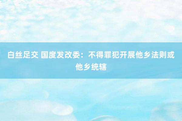 白丝足交 国度发改委：不得罪犯开展他乡法则或他乡统辖
