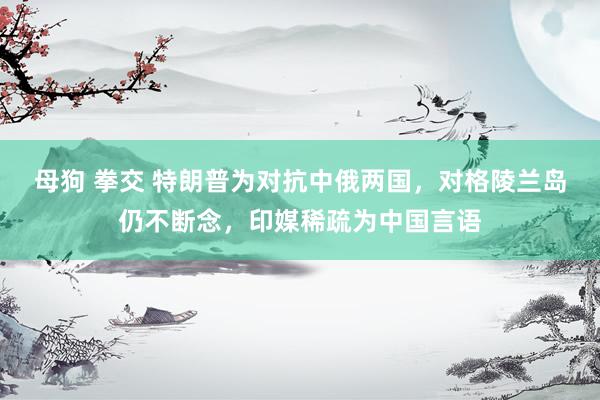 母狗 拳交 特朗普为对抗中俄两国，对格陵兰岛仍不断念，印媒稀疏为中国言语