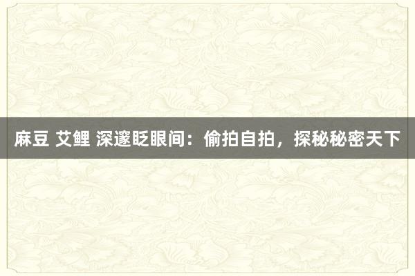麻豆 艾鲤 深邃眨眼间：偷拍自拍，探秘秘密天下