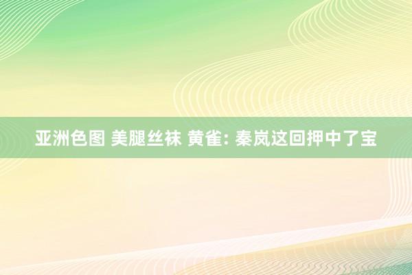 亚洲色图 美腿丝袜 黄雀: 秦岚这回押中了宝
