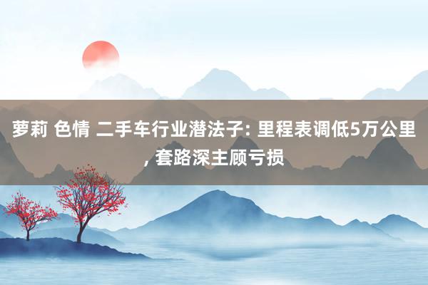 萝莉 色情 二手车行业潜法子: 里程表调低5万公里， 套路深主顾亏损