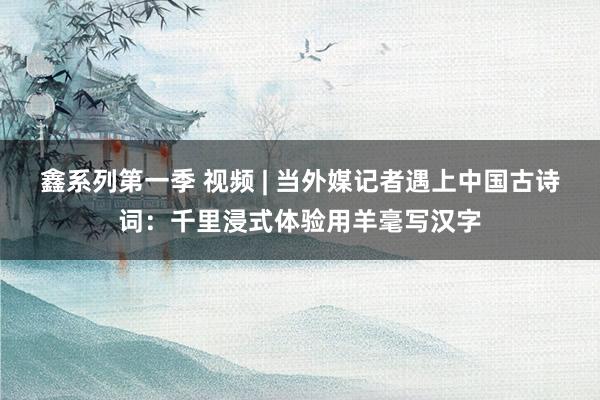 鑫系列第一季 视频 | 当外媒记者遇上中国古诗词：千里浸式体验用羊毫写汉字
