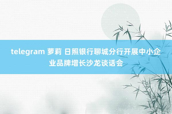 telegram 萝莉 日照银行聊城分行开展中小企业品牌增长沙龙谈话会