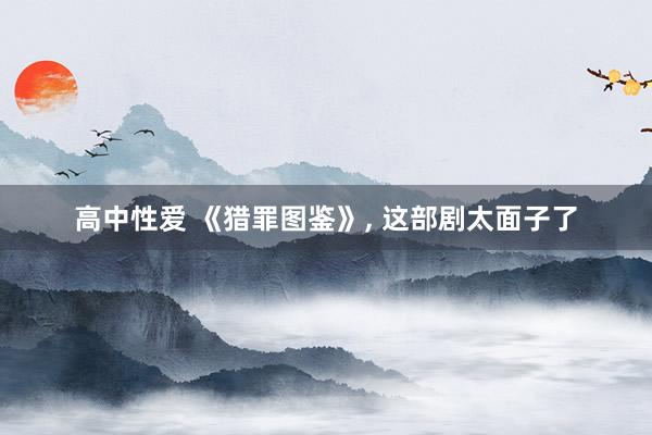高中性爱 《猎罪图鉴》， 这部剧太面子了