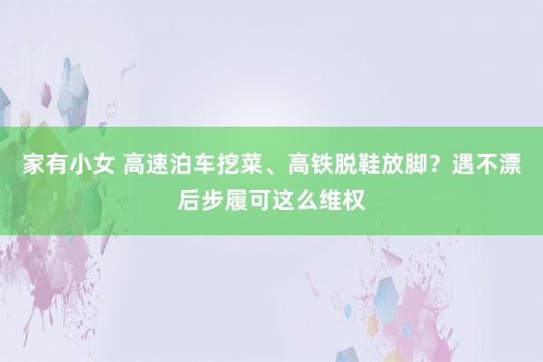 家有小女 高速泊车挖菜、高铁脱鞋放脚？遇不漂后步履可这么维权