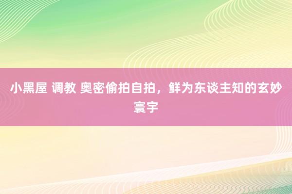 小黑屋 调教 奥密偷拍自拍，鲜为东谈主知的玄妙寰宇