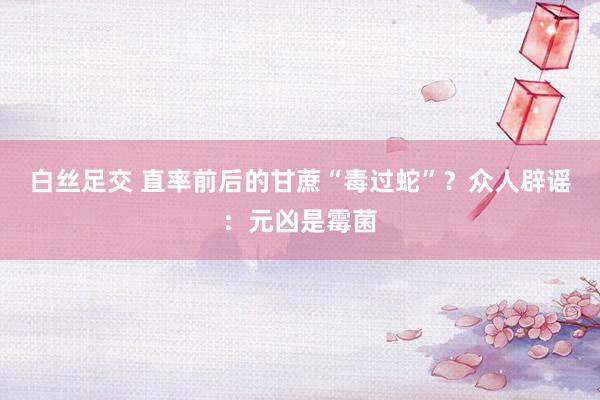 白丝足交 直率前后的甘蔗“毒过蛇”？众人辟谣：元凶是霉菌