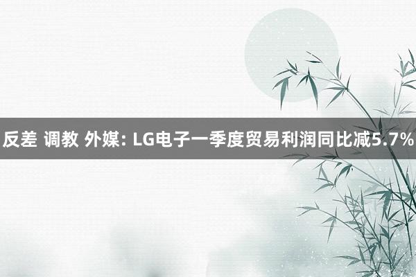 反差 调教 外媒: LG电子一季度贸易利润同比减5.7%